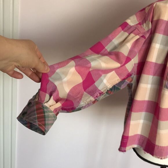 We The Free People Emily Plaid Top size S - Picture 4 of 15